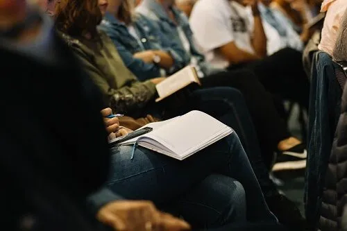Conference Attendees at a corporate conference.