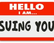 hello I am suing you - sticker
