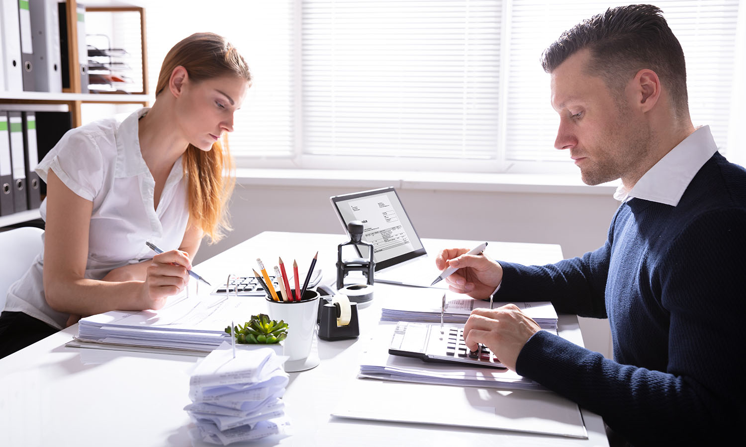 two accountants in a room