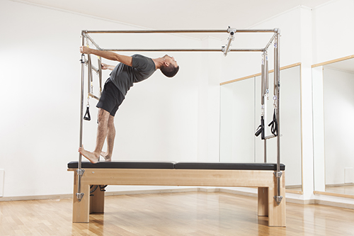 Pilates table Pilates client on table