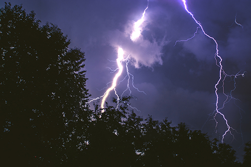 lightning over campground