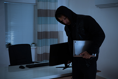 Burglar Thief Stealing Computer And Laptop