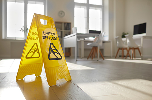 office-wet-sign Wet Floor Sign in Office