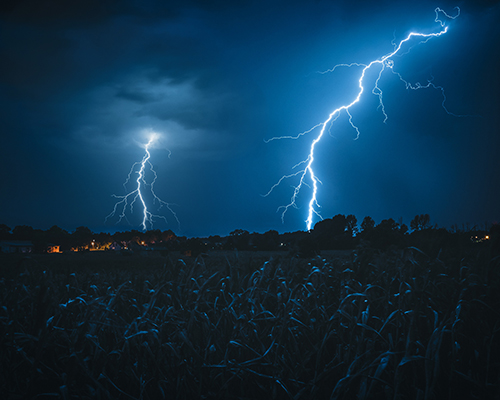 Thunderstorm over summer camp