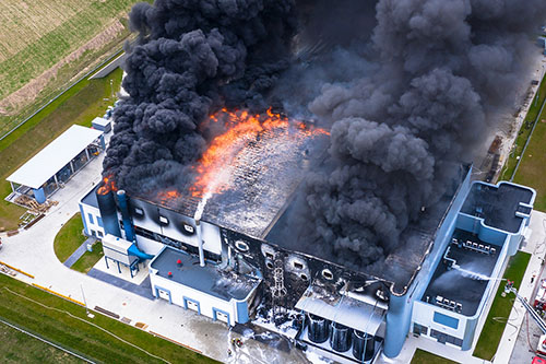 commercial building fire