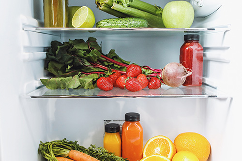 produce inside refrigerator
