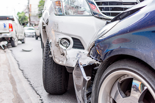 road accident with work vehicle