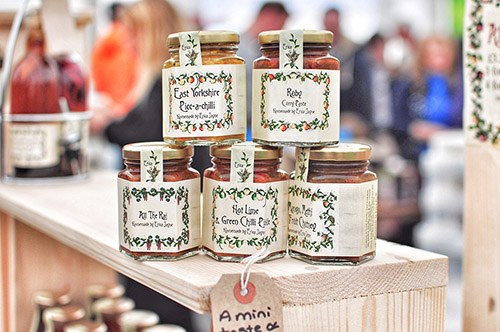 Jam products at farmers market
