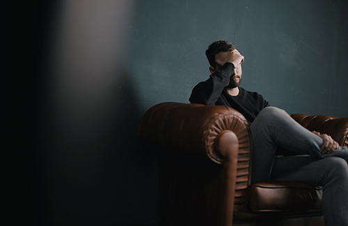 stressed patient in counselling