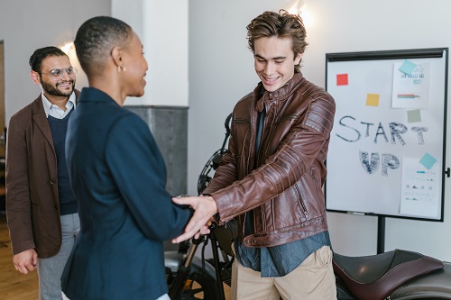 A fintech startup team making plans