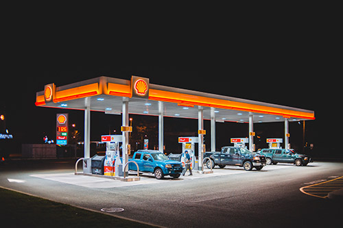 gas-station outside view of gas station