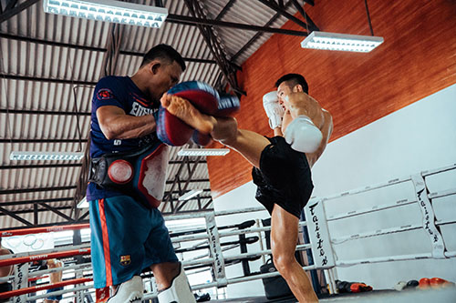kickboxing training session