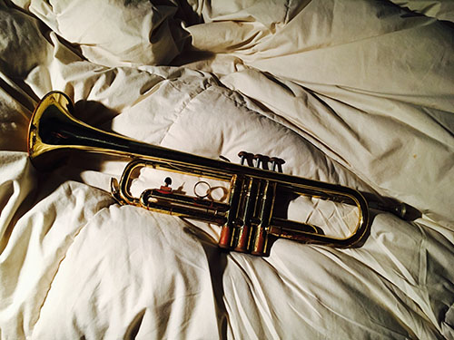 trumpet on the bed