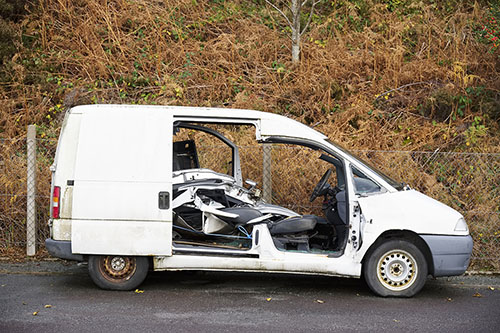 auto-theft work van broken into
