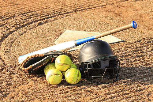 baseball equipment left on field