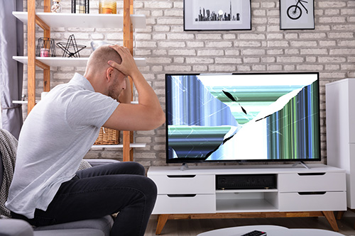 broken-tv damaged TV screen
