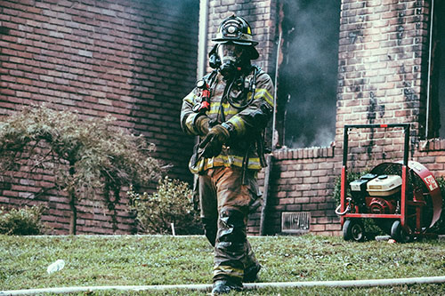 firefighter at residence