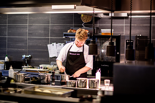 Private-Chef chef working in kitchen