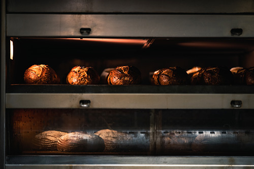 industrial oven making bread