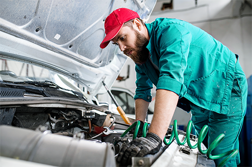 Mechanic working in an auto garage