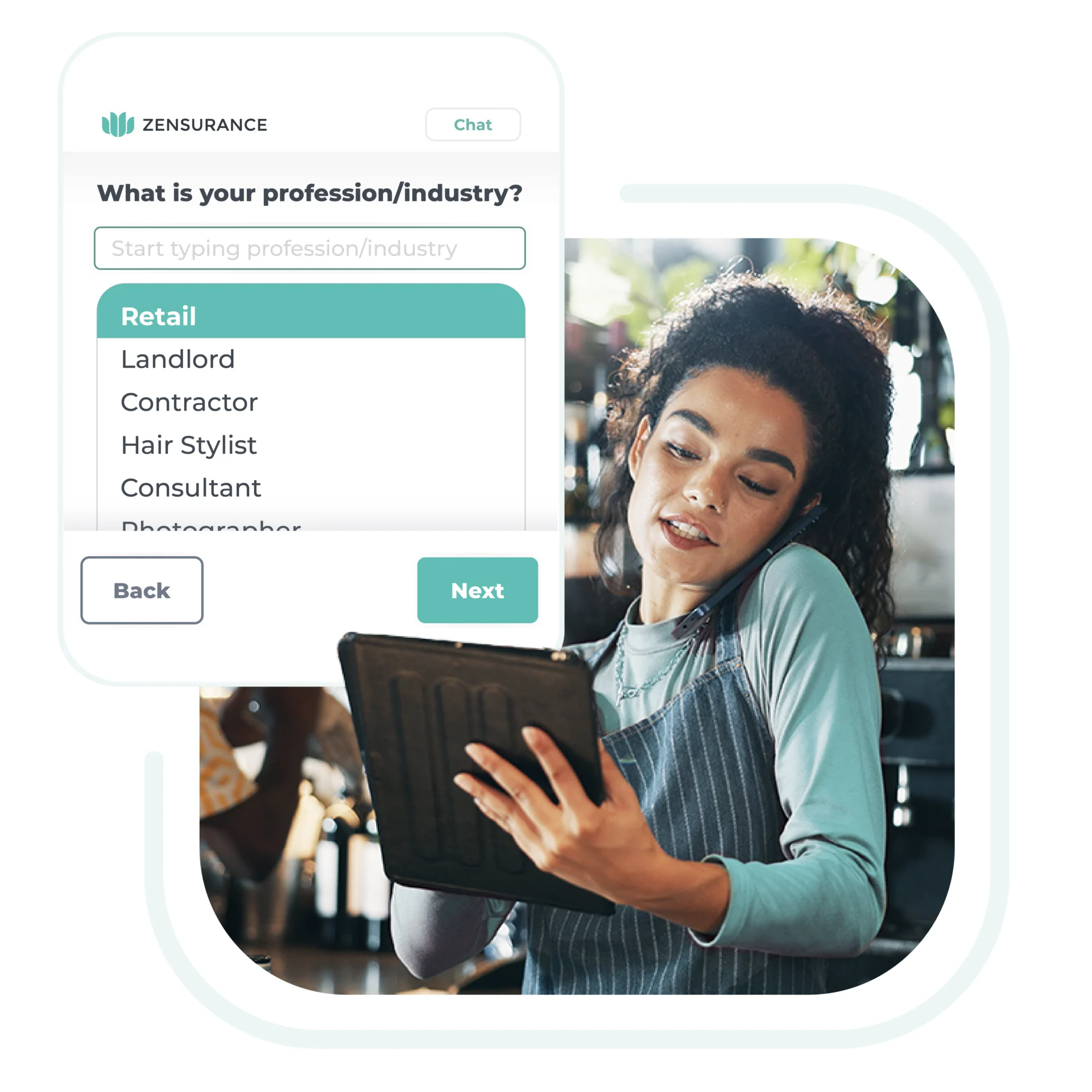 Zensurance 3-Step Process and Monthly Premium Mobile Interface